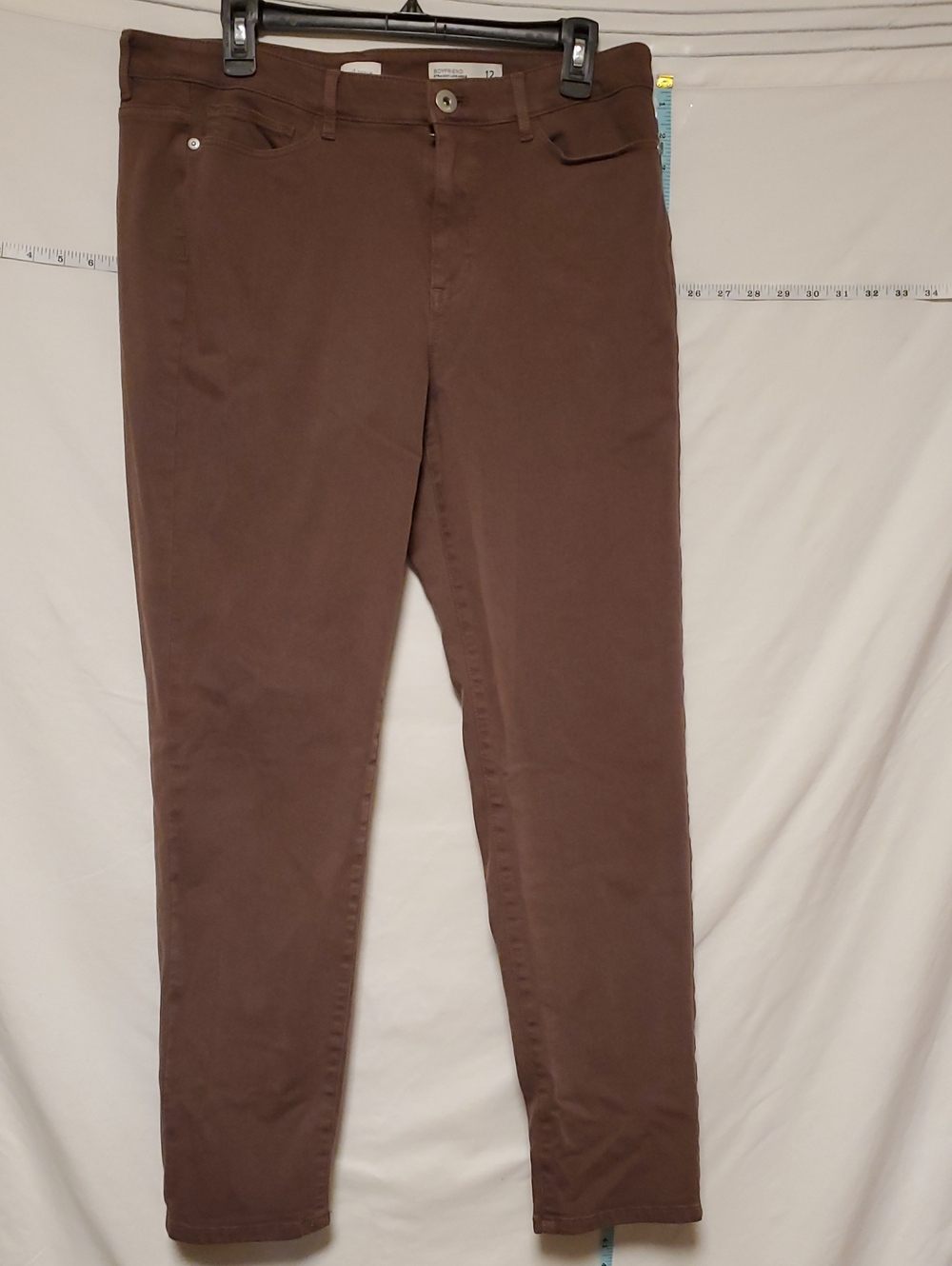 J.Jill Denim Boyfriend Straight Leg Brown Jeans 12 Business Casual Fall Academia